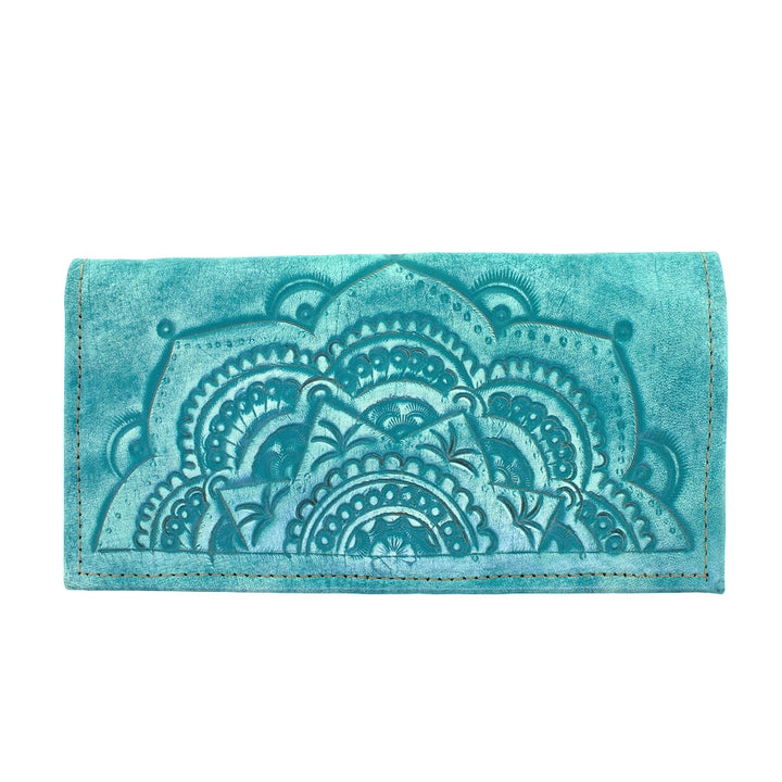 Leaders in Leather Vaquetta Teal Mandala Wallet