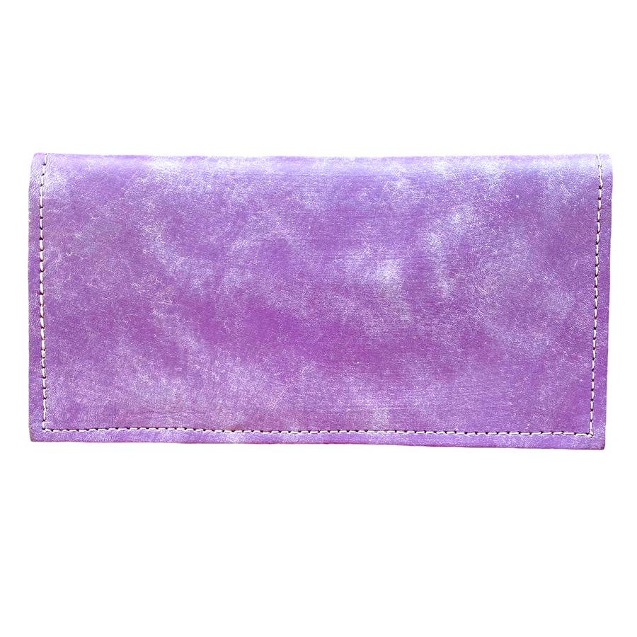 Leaders in Leather Vaquetta Lavendar Mandala Wallet