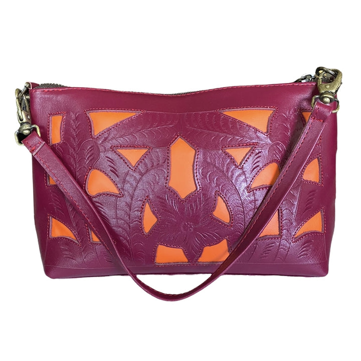 Leaders in Leather Pink Orange Crossbody or Wristlet