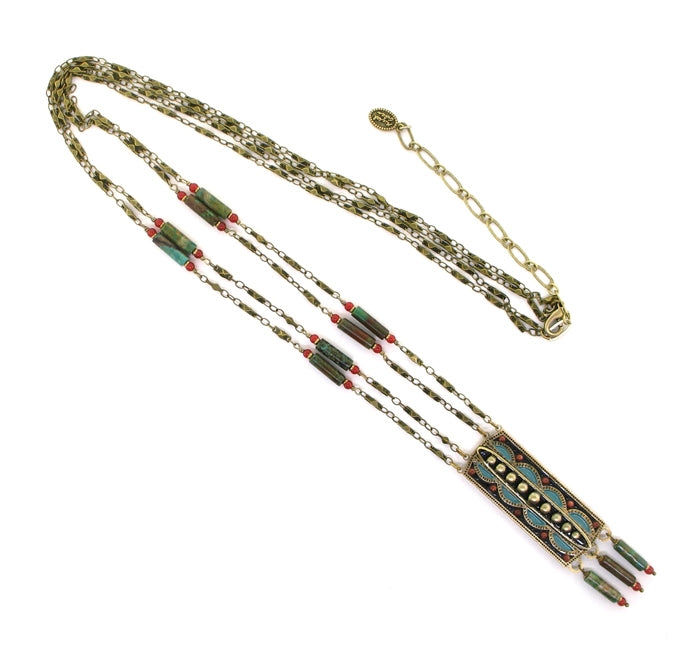 Michal Golan Earth Collection Long Rectangle Necklace