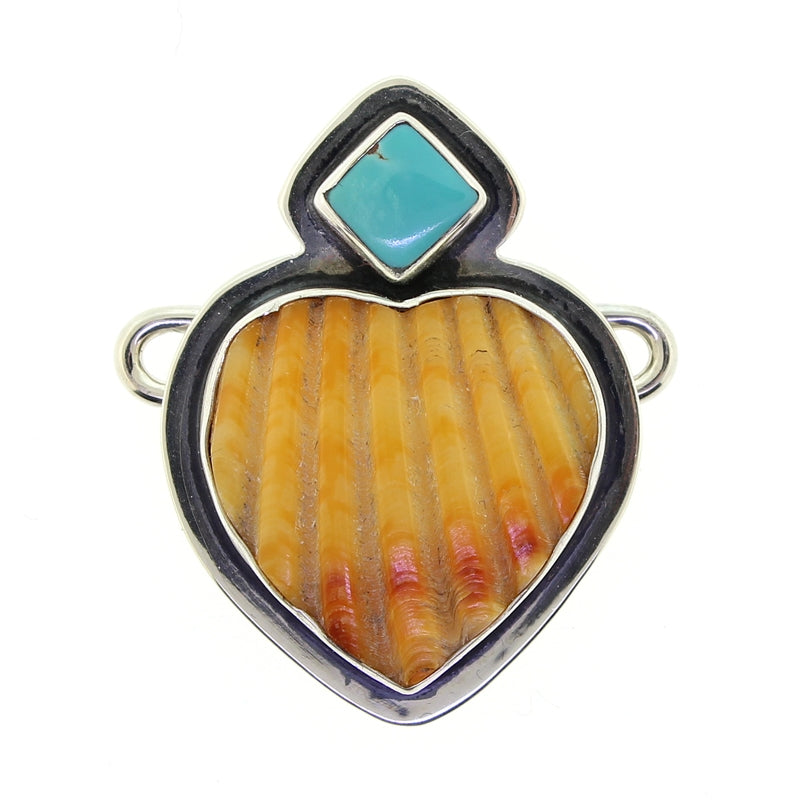 Tabra Scallop Shell Heart Turquoise Charm