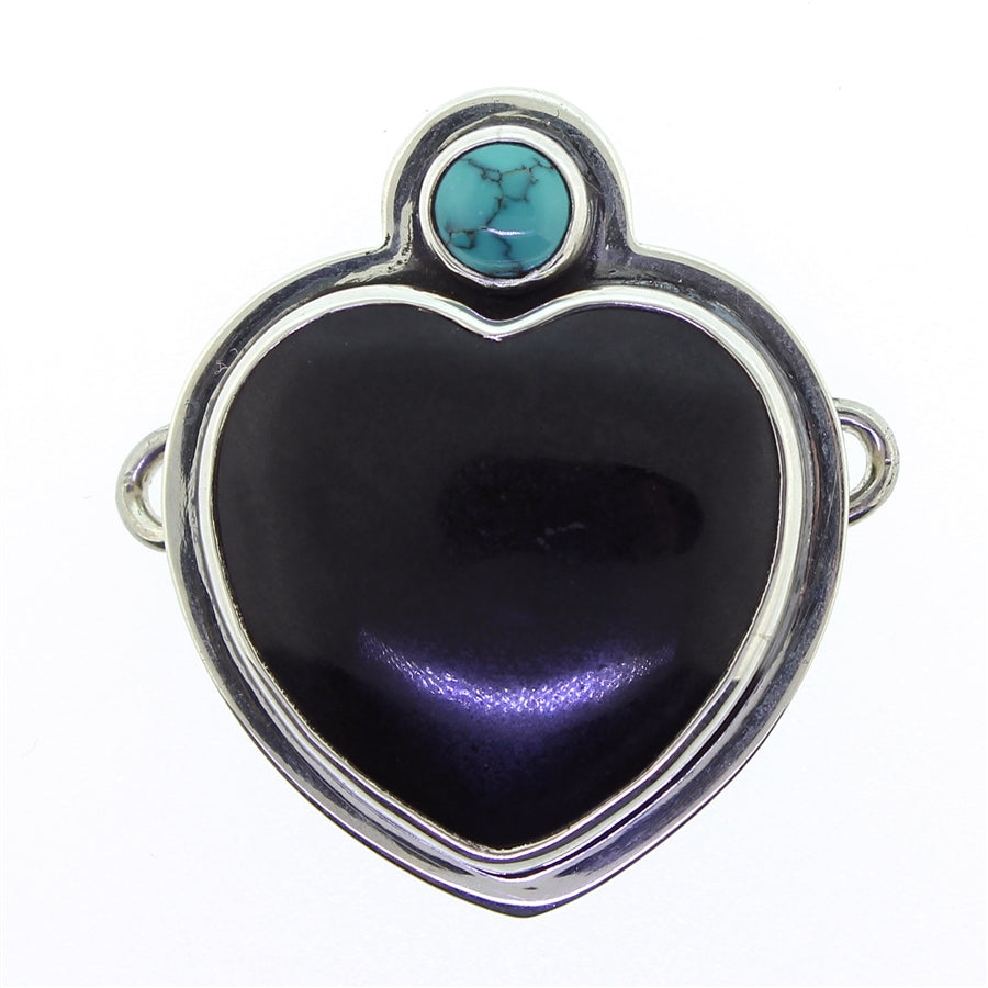 Tabra Onyx Heart Turquoise Large Charm