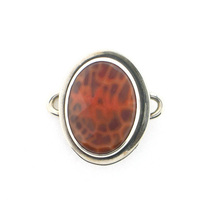 Tabra Fire Agate Faceted Oval Charm