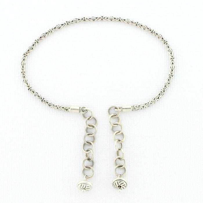 Tabra Connector Anklet Chain-Silver Bali Link - AK22