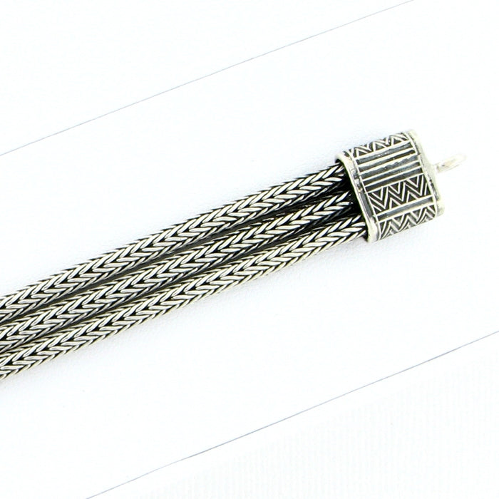 Tabra Connector Bracelet Chain-Silver Triple Strand CBR03