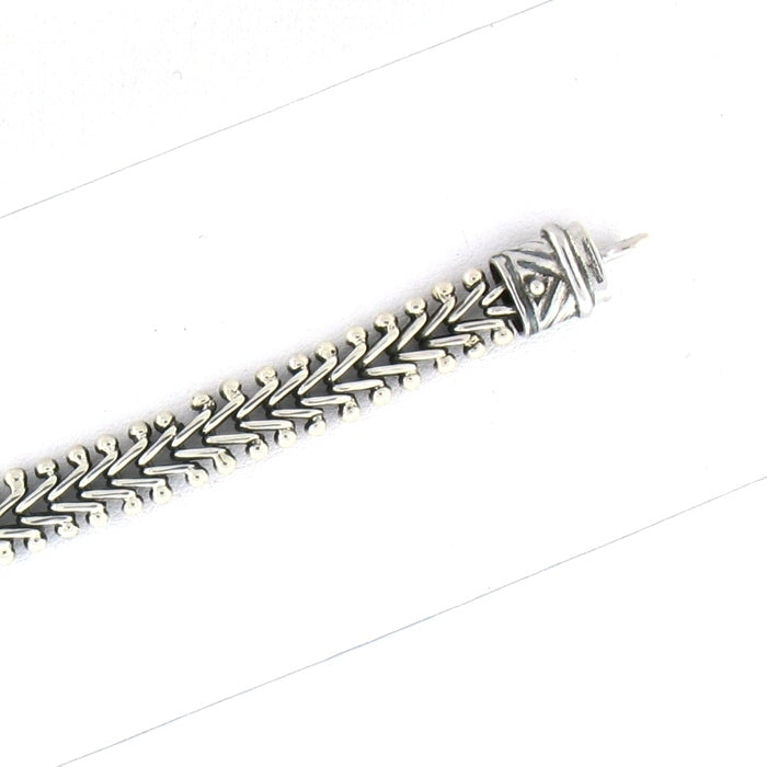 Tabra Connector Bracelet Chain-Silver Narrow V-Mesh CBR36