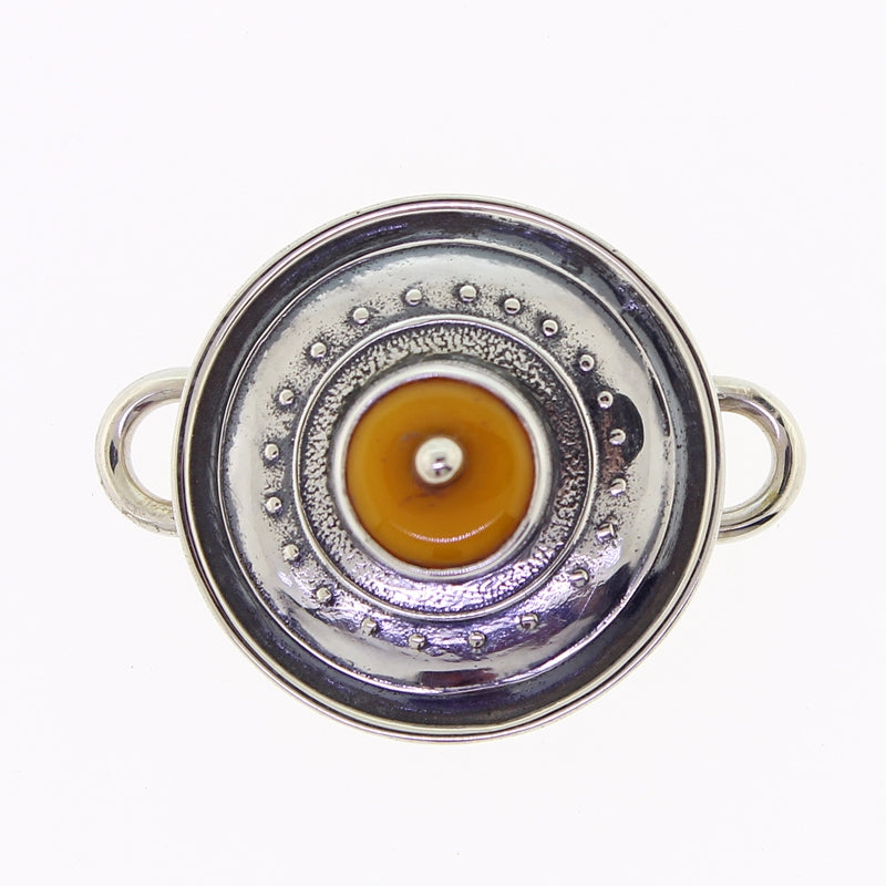 Tabra Amber in Silver Emboss Charm