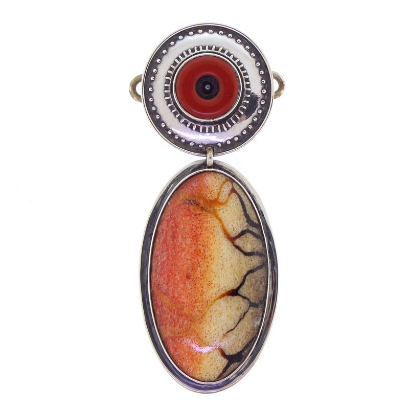 Tabra Apple Coral & Red Jasper Necklace Charm