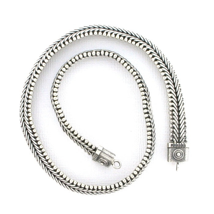 CNK02 Tabra Necklace Connector Chain Silver V-Mesh