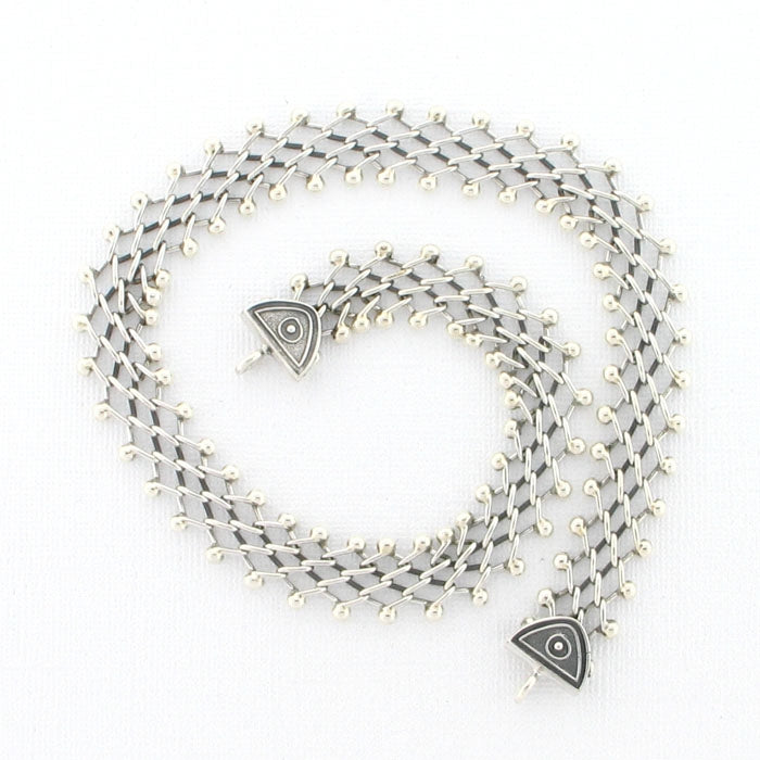 CNK21 Tabra Necklace Connector Chain Silver Narrow Open Weave