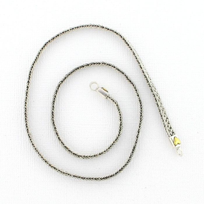 CNK30 Tabra Necklace Connector Chain Silver Bronze Heart