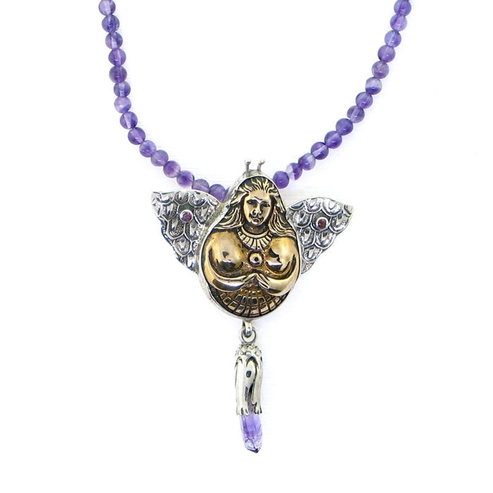 Tabra Amethyst Earth Goddess Necklace